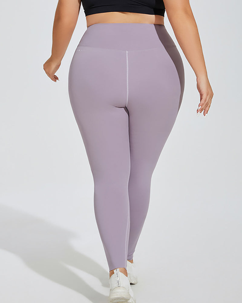 High Waist Hips Lift Quick Dry Women Plus Size Pants Green Purple Black XL-4XL