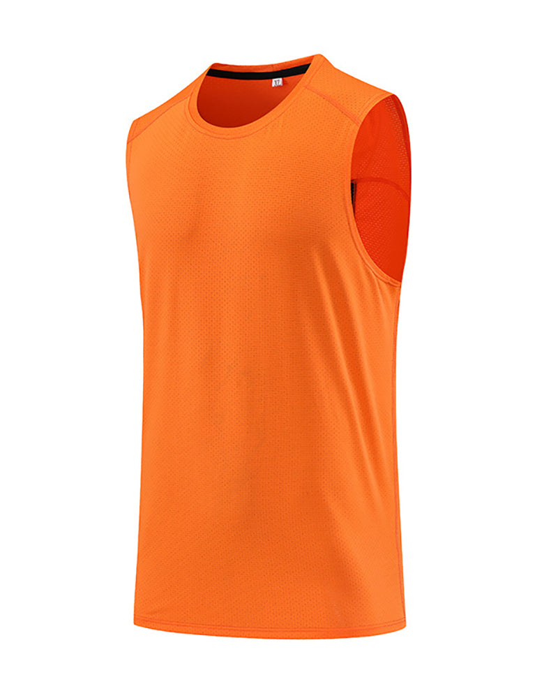 Summer Breathable Outside Running Training Vest White Blue Orange Black Fluorescent Green M-3XL