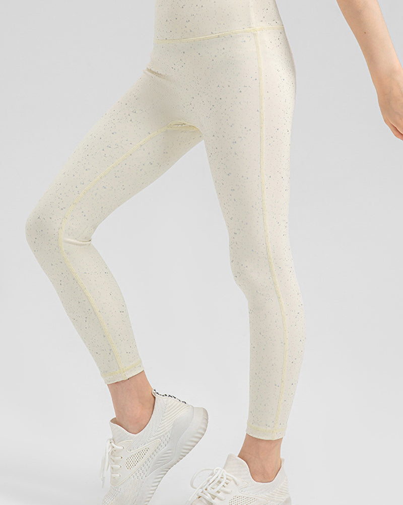 Popular Girl Shining Star Running Leggings Orange Yellow Apricot 120-150