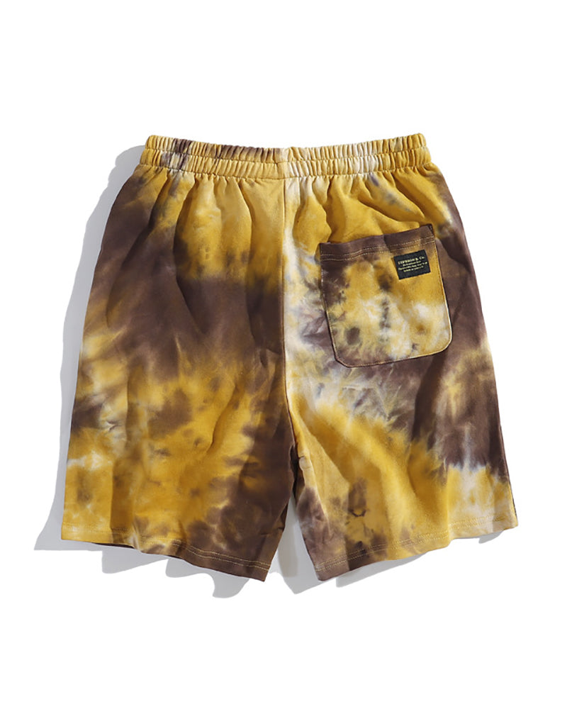 Men Tie Dye Sporty Short Pants M-2XL