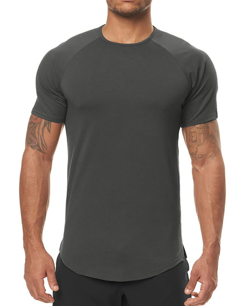 Hot Sale Short Sleeve Solid Color O-neck T-shirt Men&