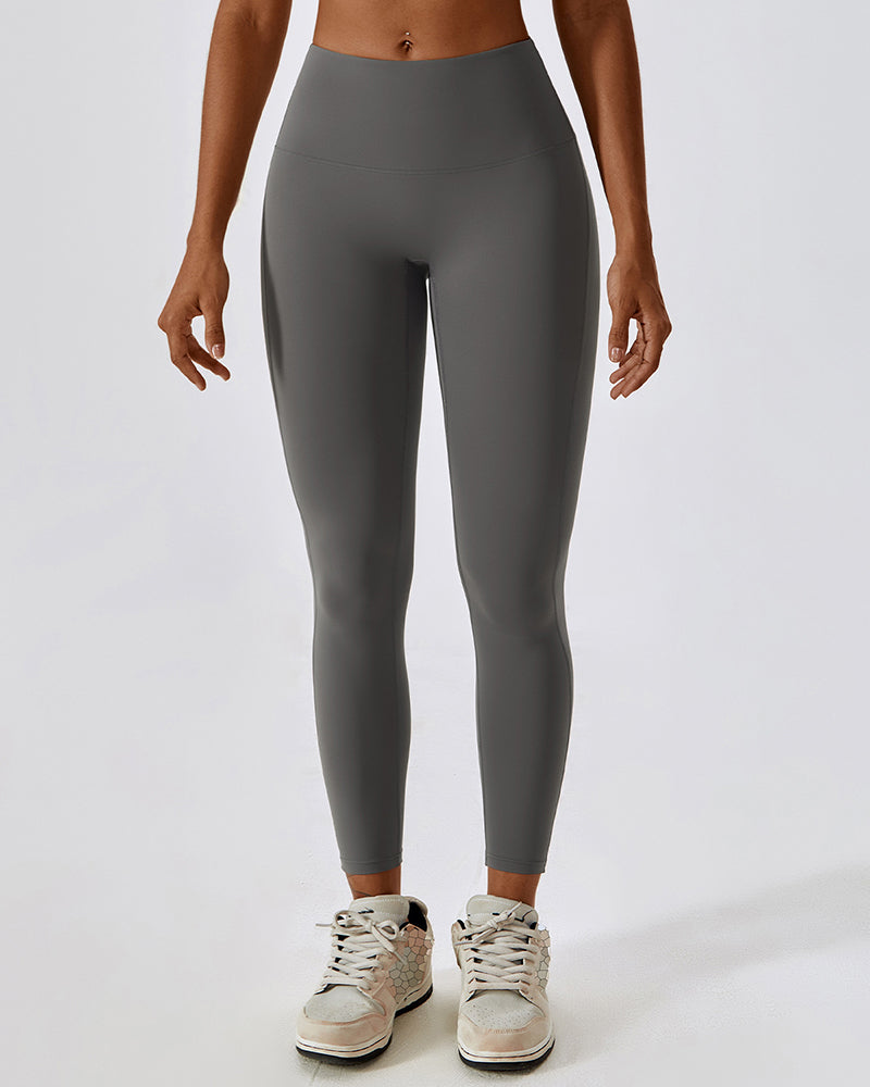 Quick-Drying Naked Feeling Lift Hips Yoga High Waist Running Pants Black Gray Coffee Blue Apricot S-XL