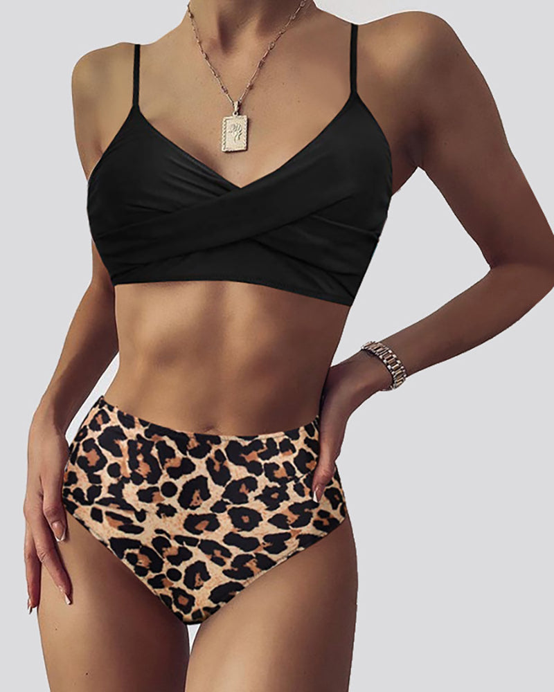 Lady Sling Printing Two Piece Swimwear S-XL