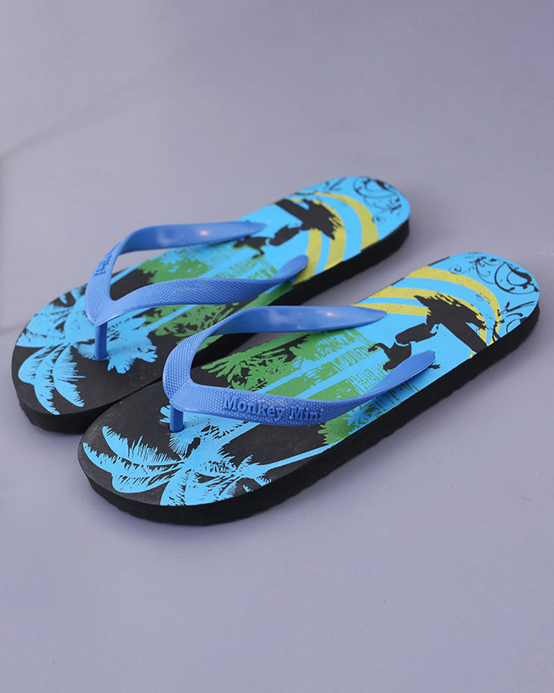 Coconut Palm Leaves Pattern Sandals for Men&