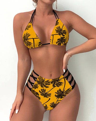 Printed Coconut High Waist Swimwear S-L