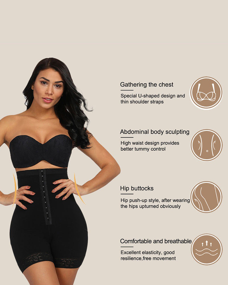 Breasted Lace Butt Lifter Corset High Waist Trainer Body Shapewear Women Slimming Shorts Underwear Tummy Control Panties