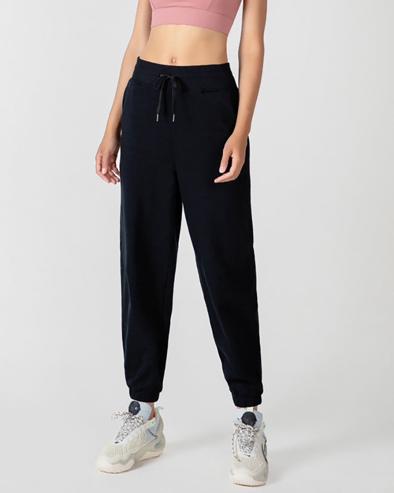 Cotton High Waist Loose Sports Joggers Pocket S-XL