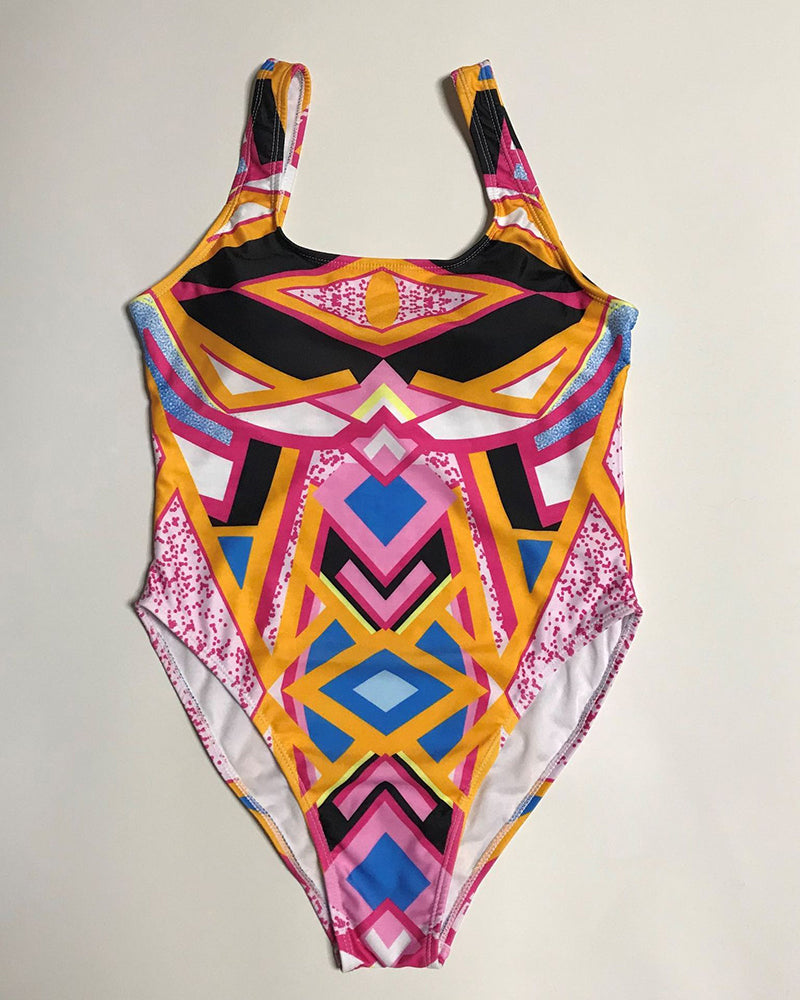 Plus Size Graffiti Swimwear