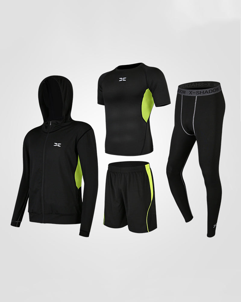 Mens Patchwork Casual Running Sports Training Sports Suits Active Wear S-3XL