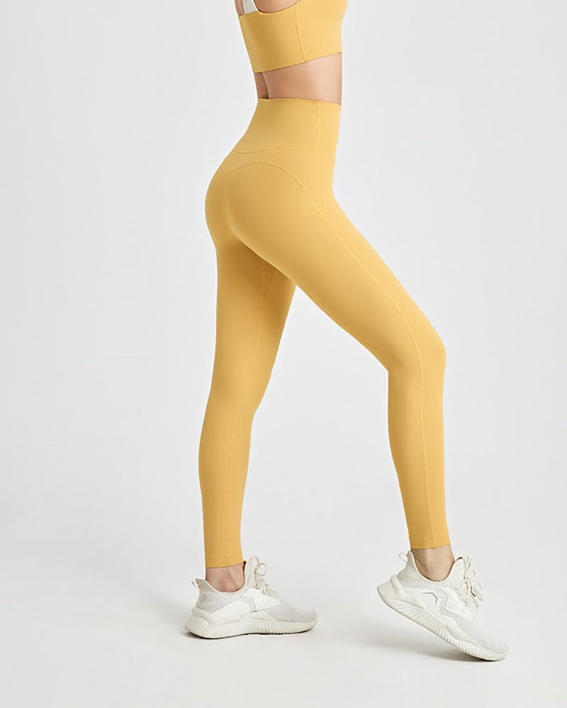 Women High Waist Seamless Back Pocket Hips Lift Slim Sports Legging Pants S-XL