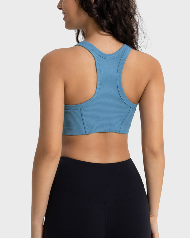 Sleeveless Sports Protection Knit Yoga Bra With Pad 4-12