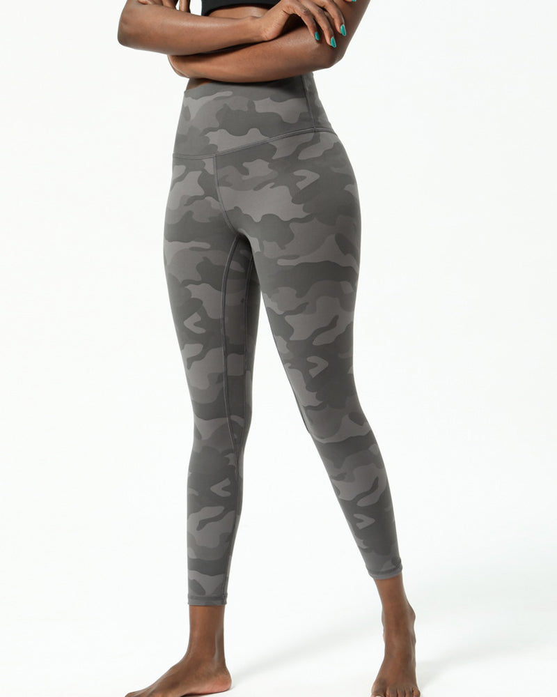 New Camouflage Yoga Pants Nude Print Yoga High Waist Fitness Pants XS-XL