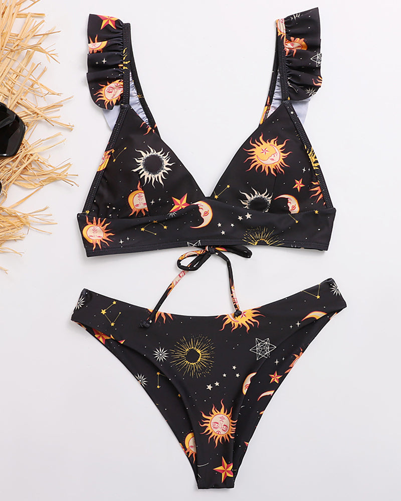 New Sunflower Bikini European And American Sexy Triangle Swimsuit YY10178