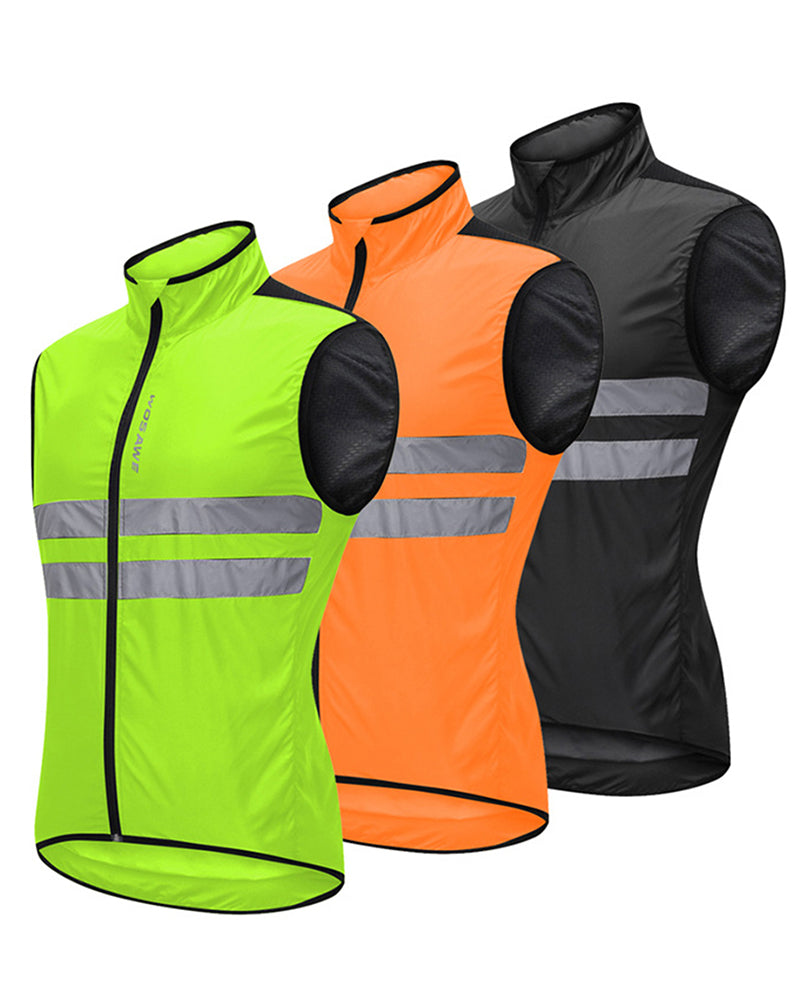 High Visibility Cycling Vest Reflective MTB Sleeveless Windproof Windbreaker Bike Bicycle Jersey Safety Vest Wind Coat