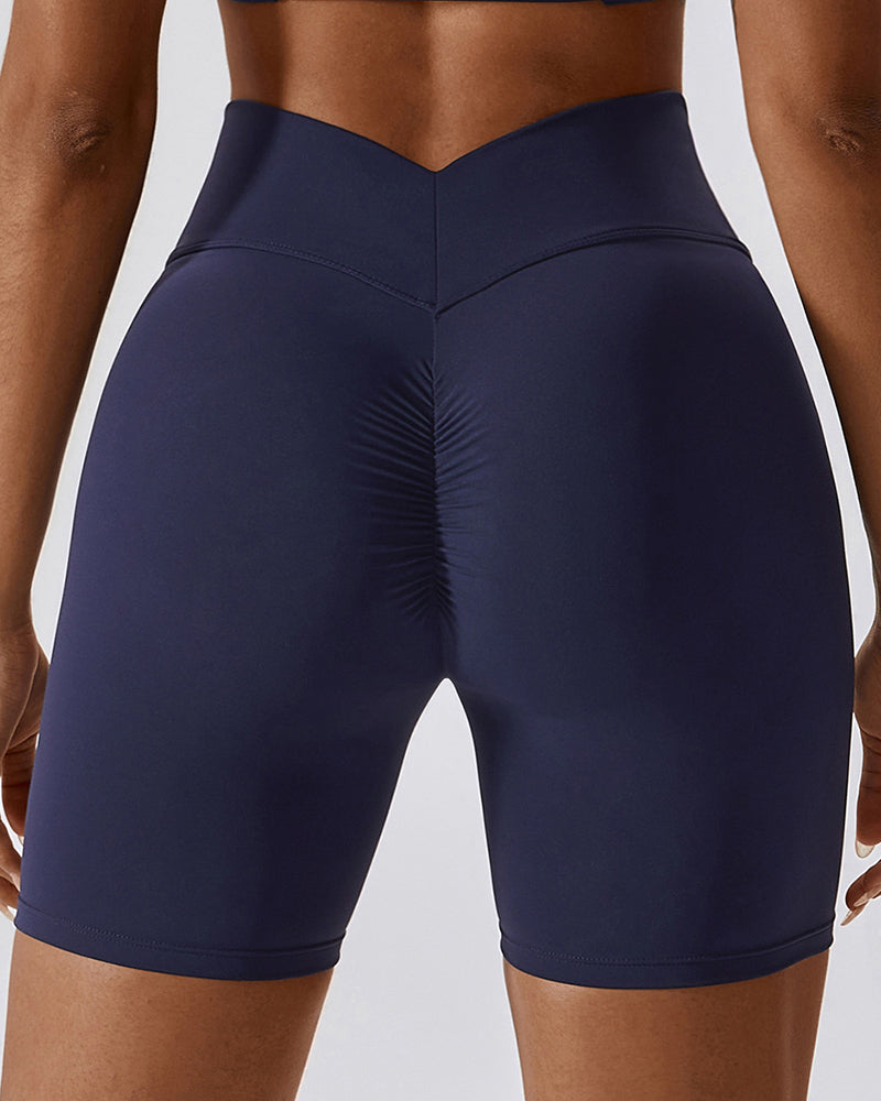 78% Nylon All-in-one Design Comfortable High Waist Hips Lift Sports Shorts S-XL