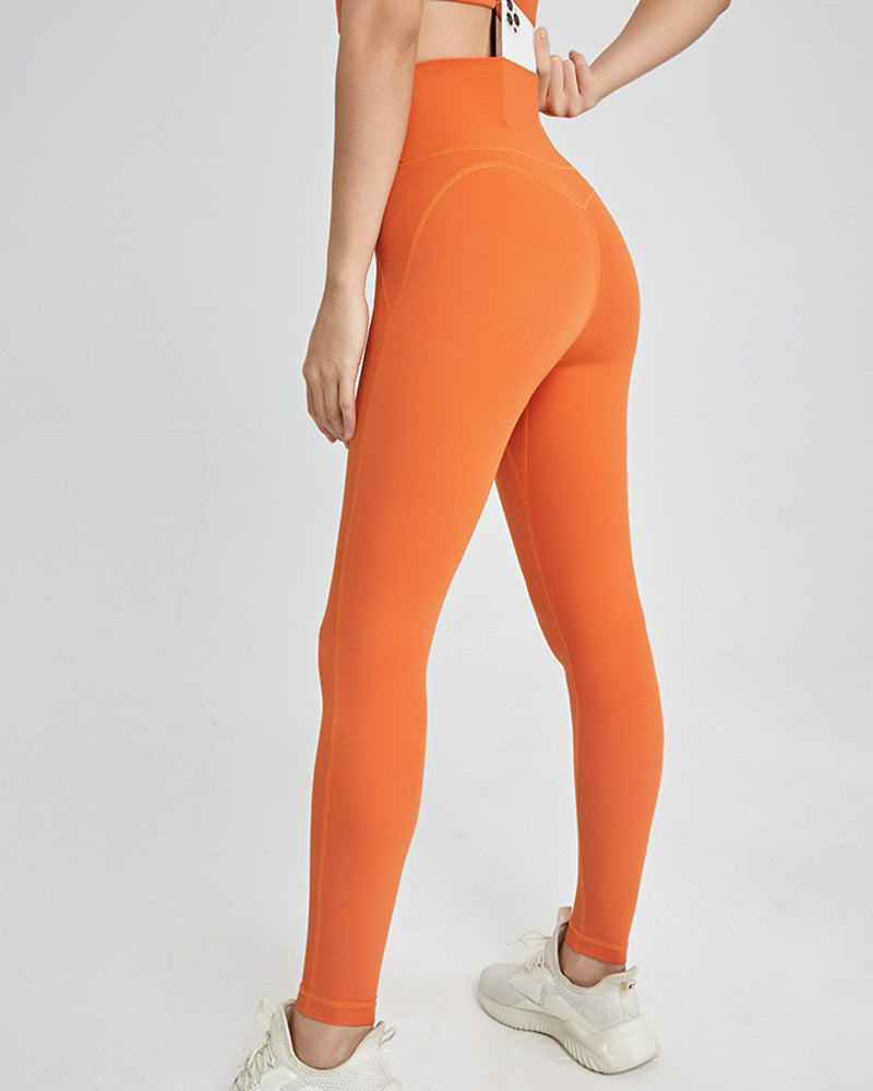 Women High Waist Seamless Back Pocket Hips Lift Slim Sports Legging Pants S-XL