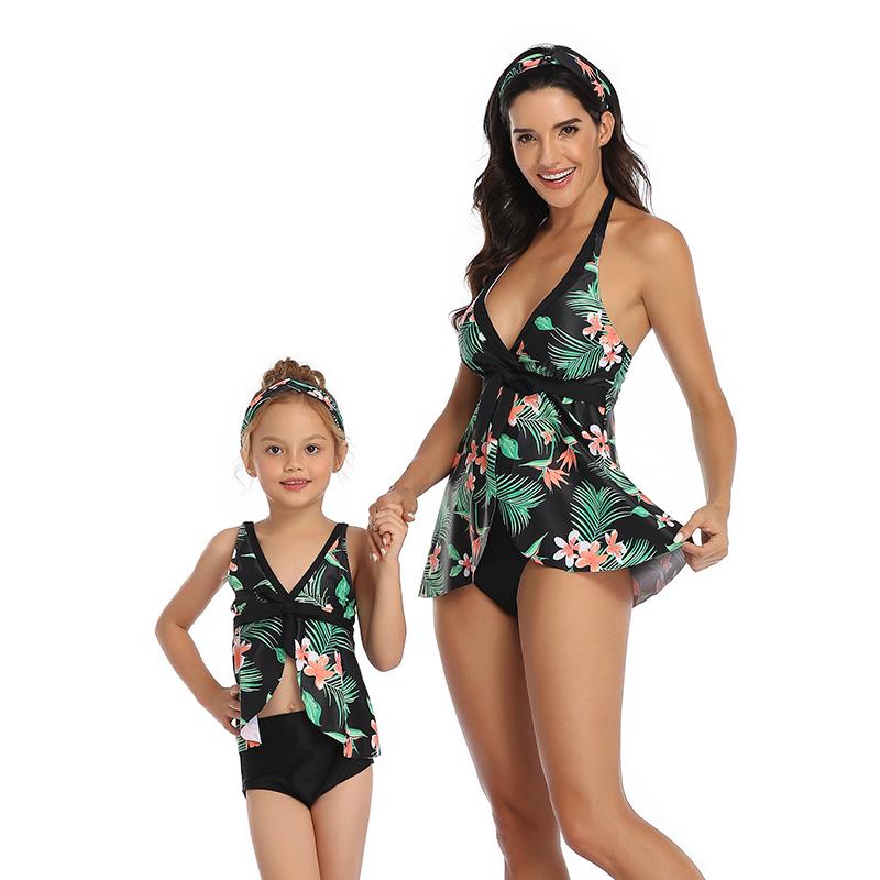 Wholesale New Belly Conceals Parent-child Two Pieces Swimwear S-XL OM20682