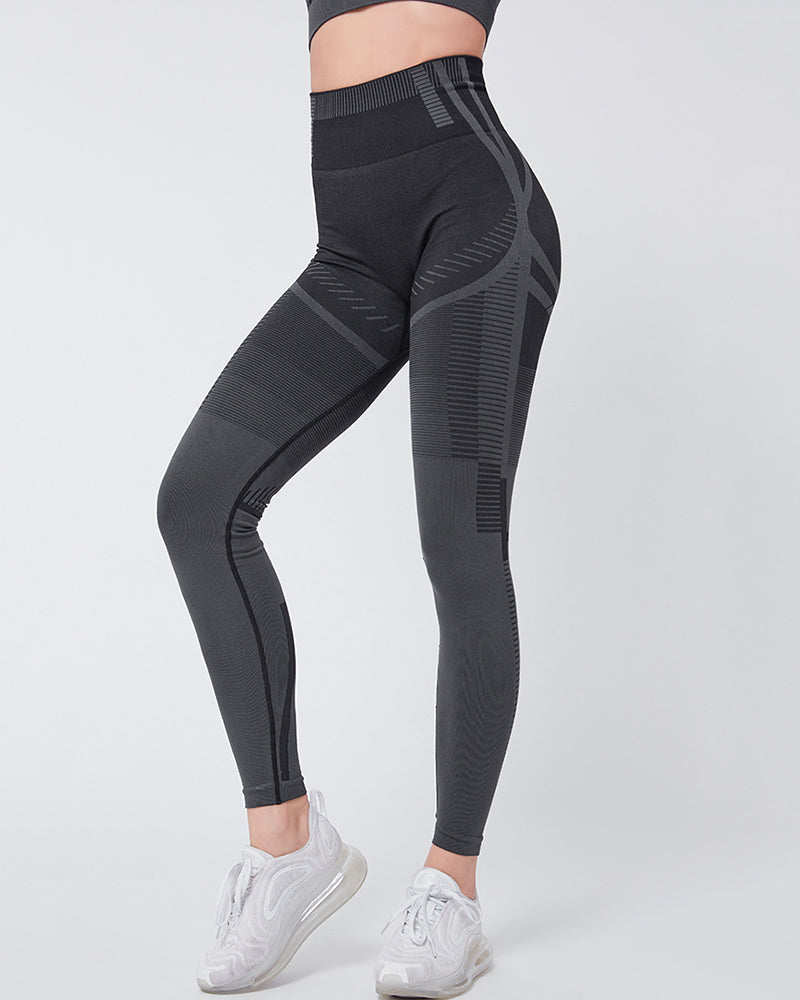 Net Celebrity Hot Selling High-Waist Buttocks Tight-Fitting Running Sports Yoga Fitness Pants Solid Color S-L