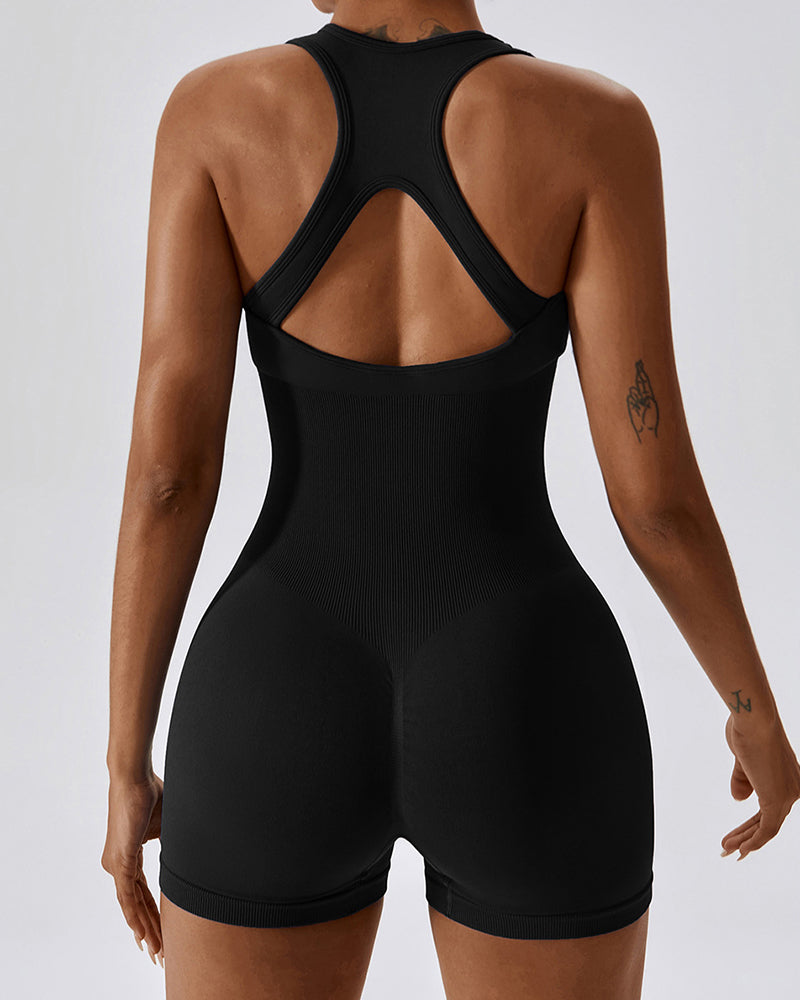 Women Sleeveless Seamless One Piece Romper Sports Wear Yoga Jumpsuit S-L