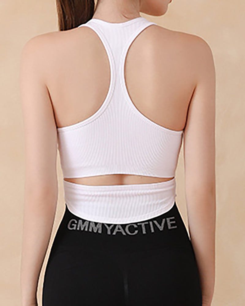 Yoga Seamless Racerback Sports One-piece Vest Female Running Training Cross-Beauty Back Breathable Fitness Top S-L