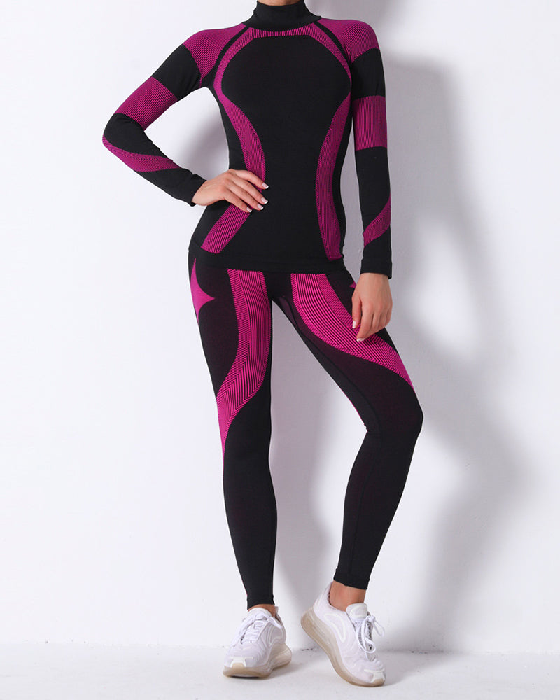 Women Yoga Suit for Fitness Dry Fit Sportswear Gym Set Women Long Sleeve T-shirt Leggings Sport Kit Unique Pants