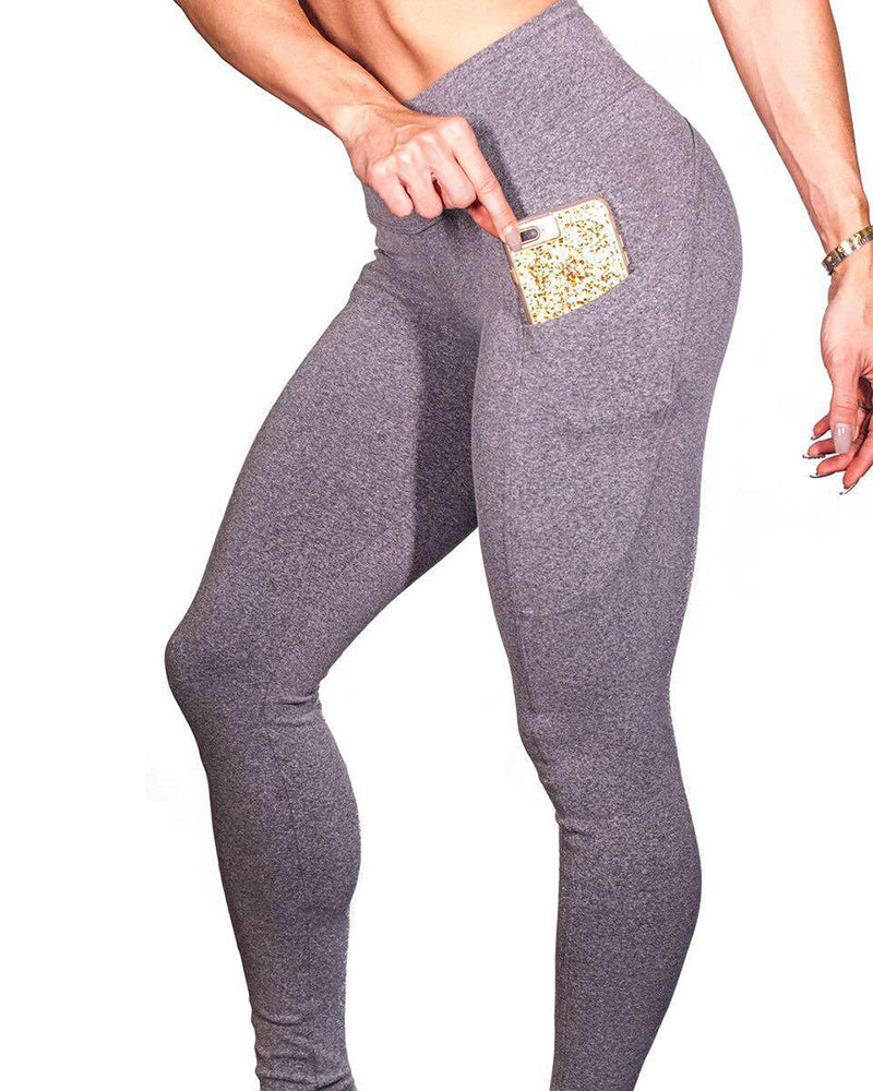 Wholesale Side Pocket Solid Color Sports Pants S-3XL