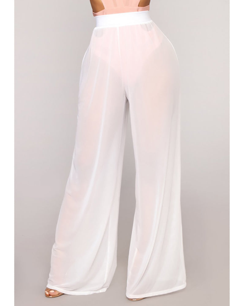 Loose Style Women Mesh Beach Pants