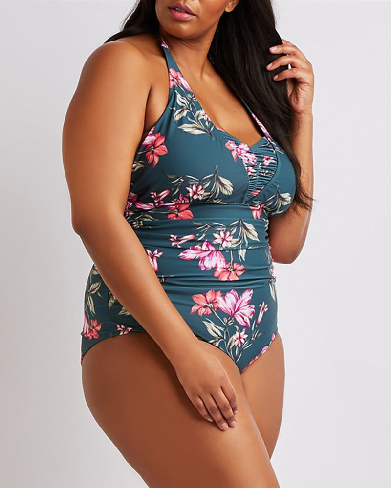 Plus Size New Flowers Swimwear