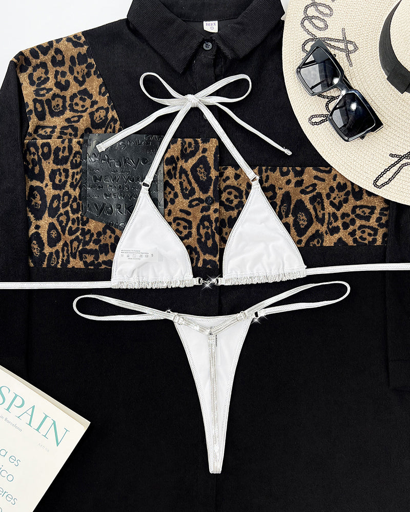 Sliver Tie String Bikini Set