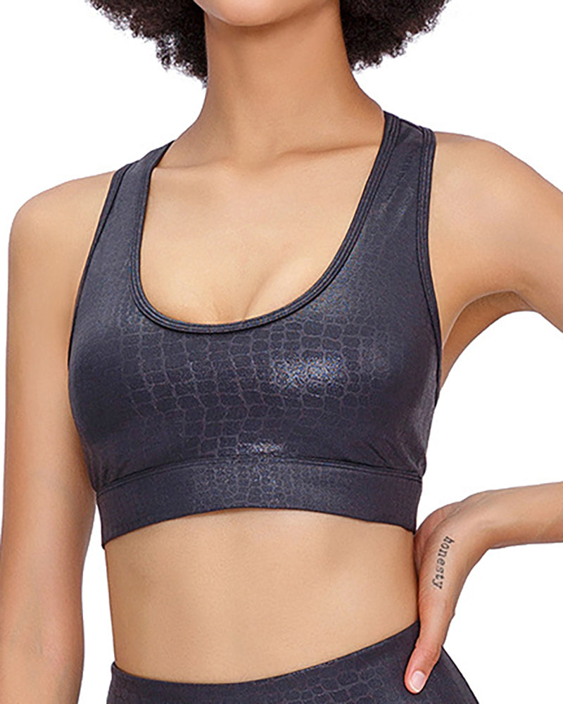 Women Printing Solid Color Street Style Yogo Tops Bra XS-XL