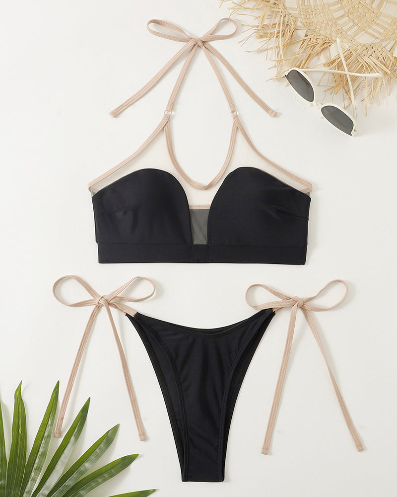 Black Mesh Women New Bikini Set S-L