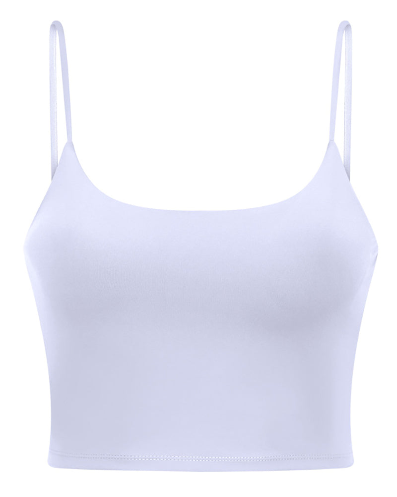 Women Solid Color Strap Sports Running Yoga Tops Vest S-XL