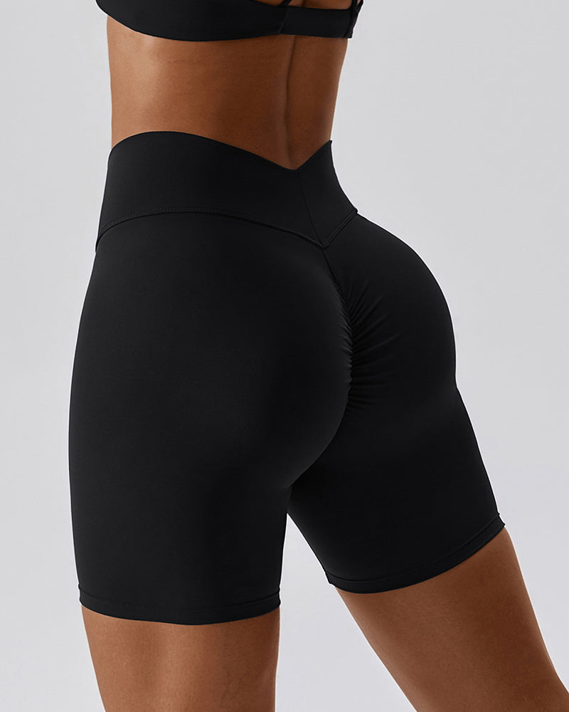 78% Nylon All-in-one Design Comfortable High Waist Hips Lift Sports Shorts S-XL