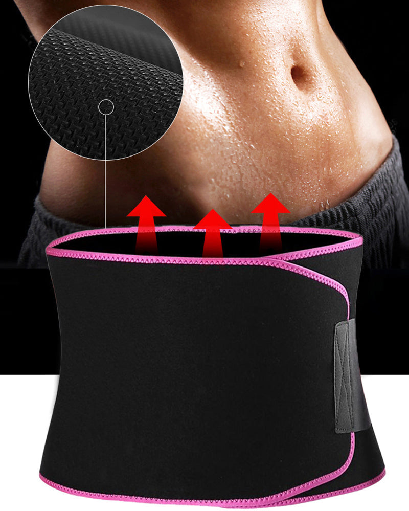 Perfotek Waist Trimmer Belt for Women Waist Trainer Sauna Belt Tummy Toner Low Back and Lumbar Support with Sauna Suit Effect (Large Pink)