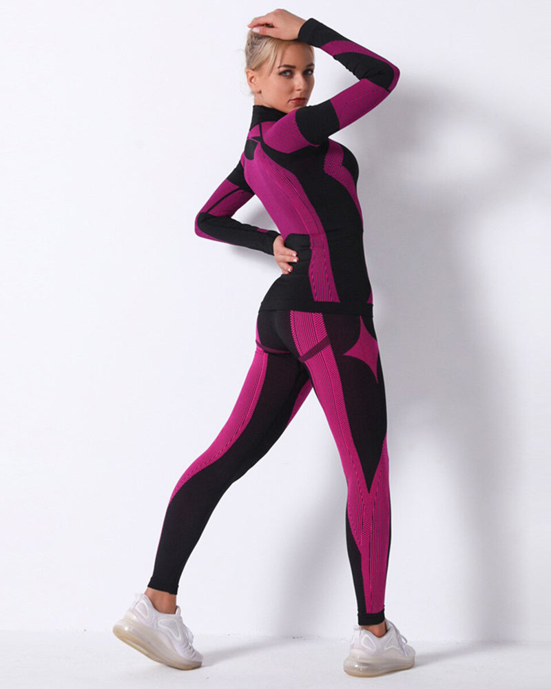 Women Yoga Suit for Fitness Dry Fit Sportswear Gym Set Women Long Sleeve T-shirt Leggings Sport Kit Unique Pants