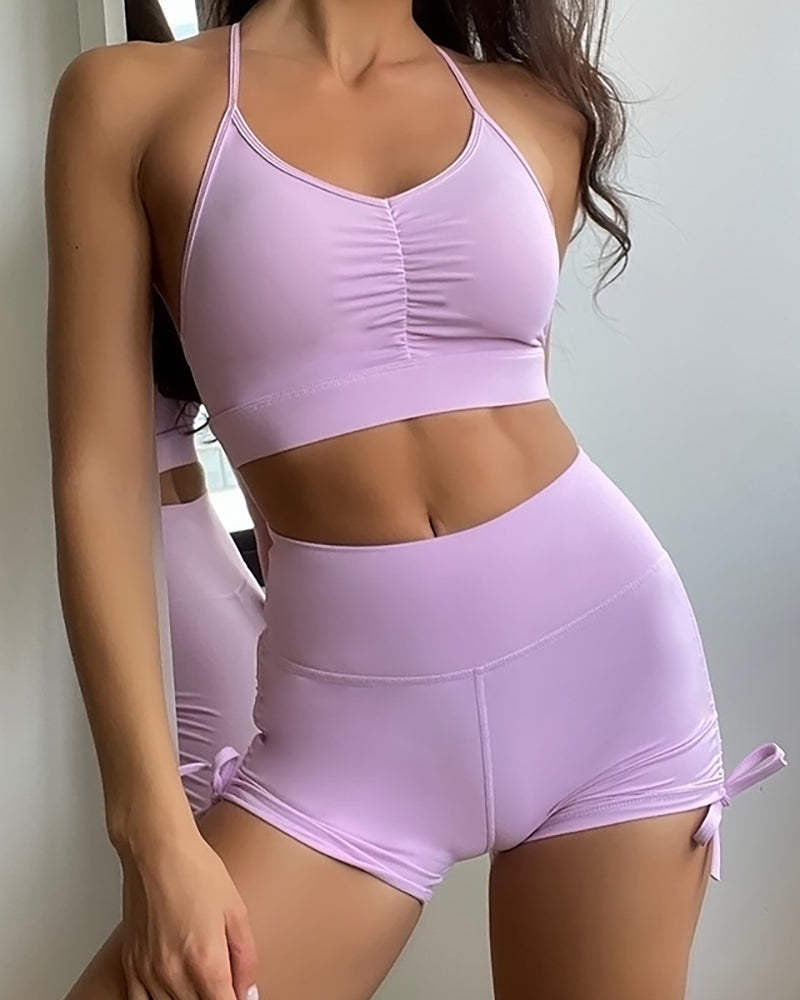 Comfortable Nude Feeling Body Fitness Yoga Clothes wWomen&