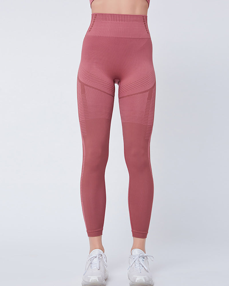 Net Celebrity Hot Selling High-Waist Buttocks Tight-Fitting Running Sports Yoga Fitness Pants Solid Color S-L