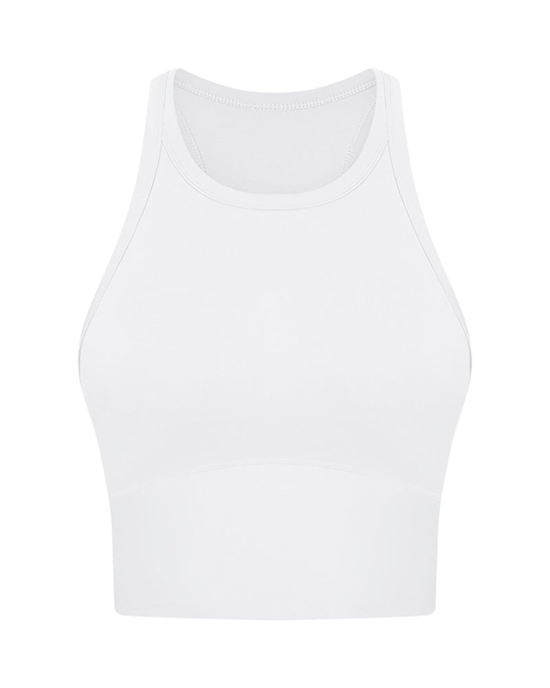 High O Neck Sleeveless Protect Slim Women Sports Vest 4-12