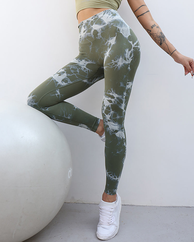 New Seamless Tie-Dye Yoga Fitness Women&