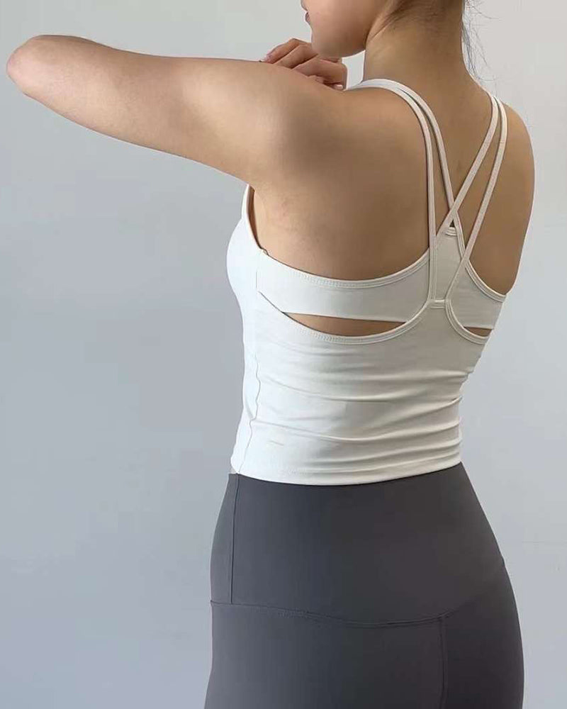 Back Criss Cross Seamless Yoga Sports Vest S-L