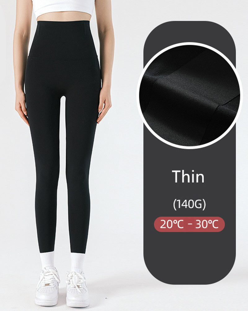 Summer Autumn Winter Popular High Waist  Naked Silky Traceless Yoga Legging Thin Fleece Velours S-3XL