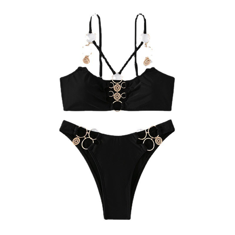 Black Sexy Woman Beach Bikini Set S-L