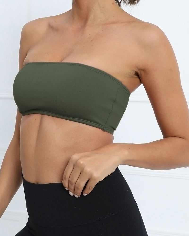 New Strappless One Piece Sports Bra S-L