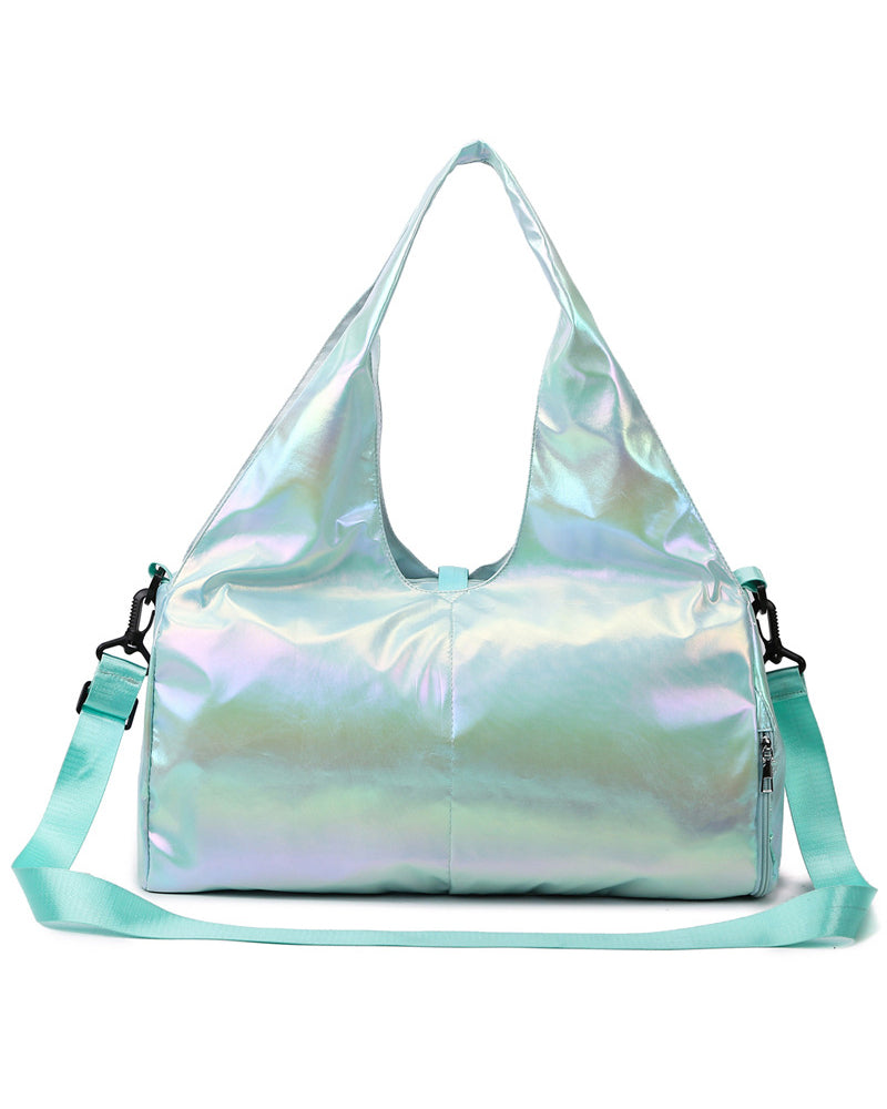 Large Capacity Yoga Fitness Bag Pearlescent Waterproof Fabric Dry Wet Separation Swimming Bag