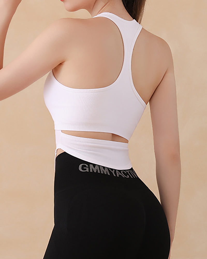 Yoga Seamless Racerback Sports One-piece Vest Female Running Training Cross-Beauty Back Breathable Fitness Top S-L