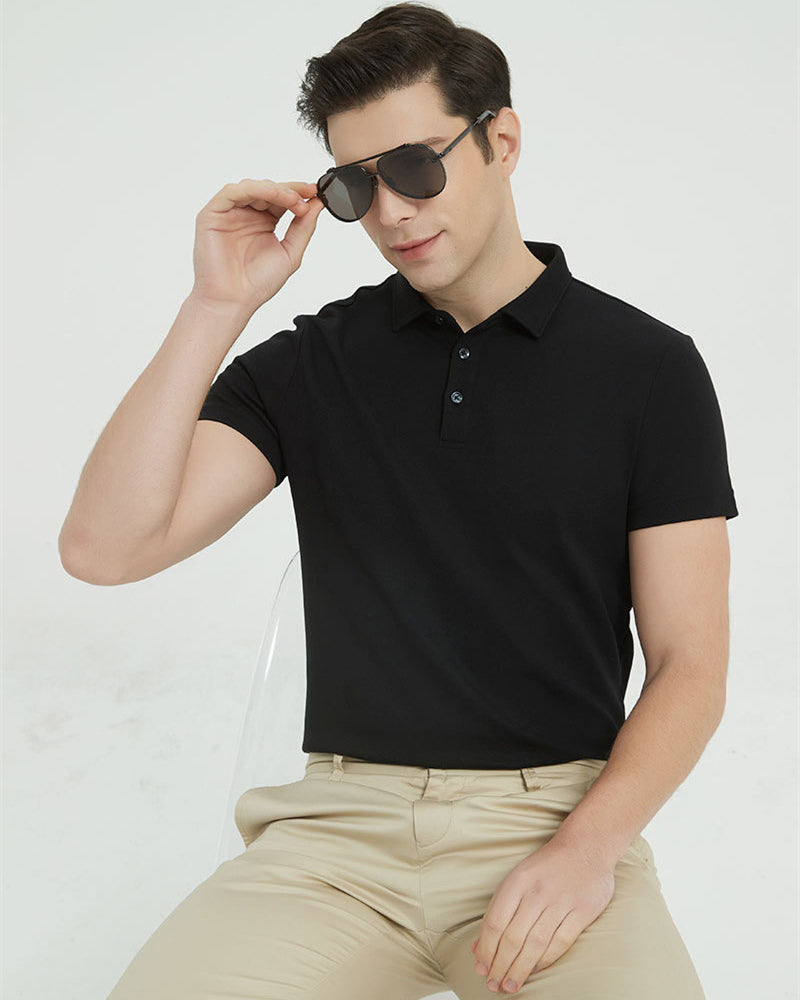 230g Cotton Polo Neck Short Sleeve Business Men&