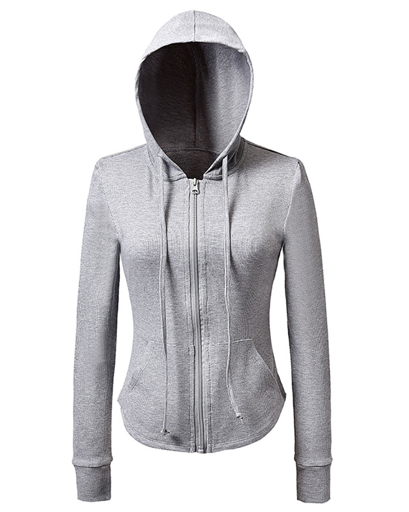 Yoga Fitness Long Sleeve Hoodies Women Coat S-XL