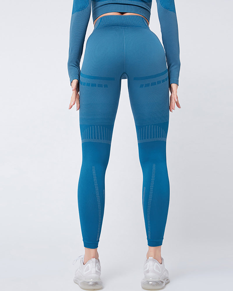 Net Celebrity Hot Selling High-Waist Buttocks Tight-Fitting Running Sports Yoga Fitness Pants Solid Color S-L