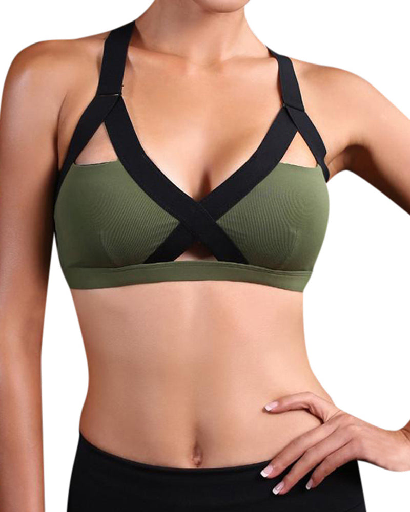 Gym Yoga Tops Women Bandage Cross Sport Bra S-3XL