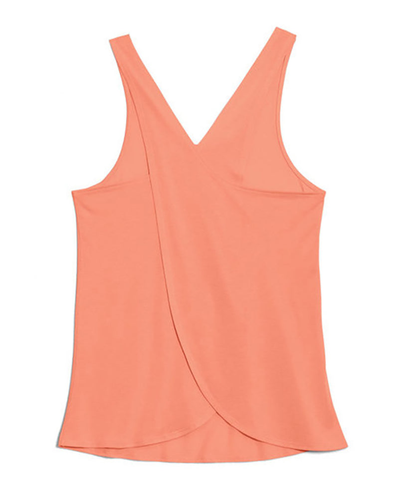 Solid Color Sleeveless Featherweight Milk Silk Criss Back Yoga Tank Tops Vest S-XL